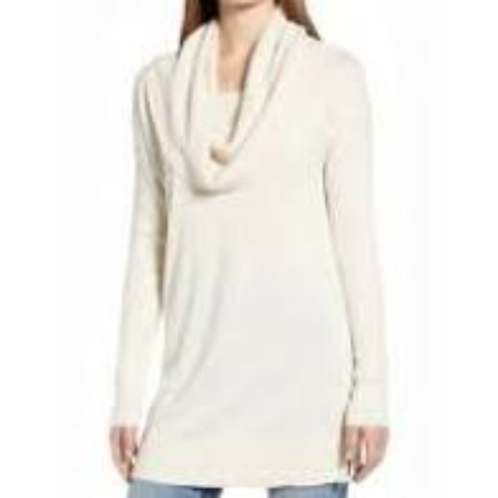 Caslon Side Slit Convertible Cowl Neck Sweater Top